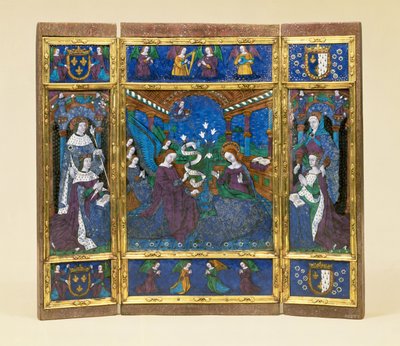 Triptychon von Ludwig XII. (1462-1515) und Anne de Bretagne (1477-1514) mit einer Verkündigungsszene dazwischen von Master of the Louis XII Triptych